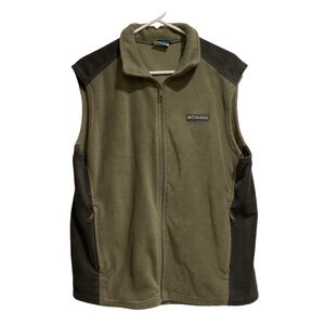Columbia Men’s Fleece Vest Olive Green/Gray Full‎ Zip